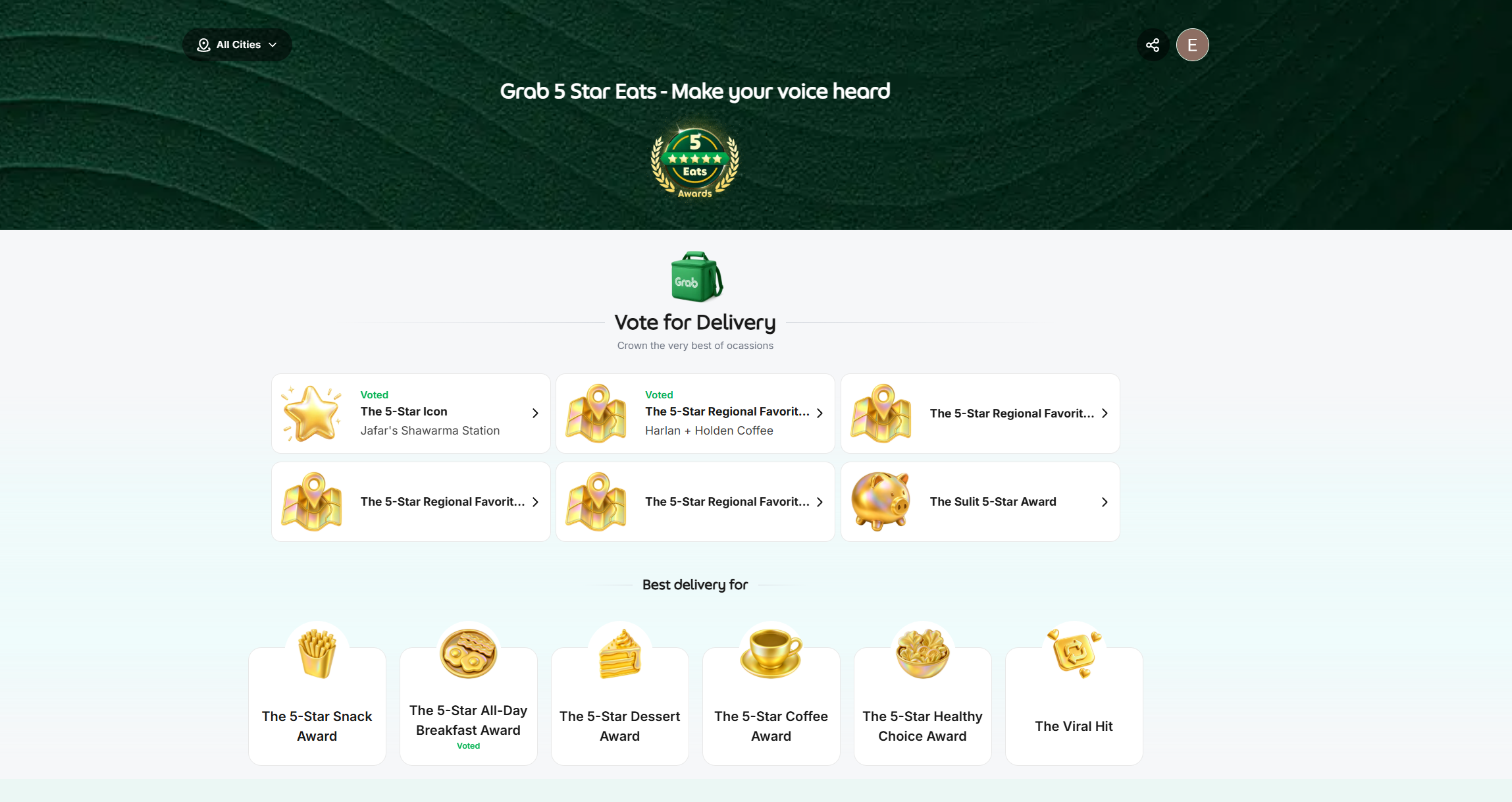 Grab Vote Platform — Regional Interactive Web App screenshot 1